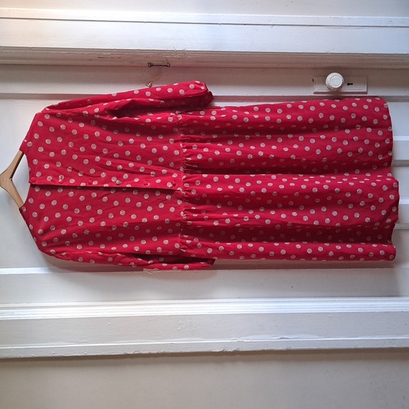 🔥 host pick 🔥 80s red vintage xl dress - polka dot bow tie dress - Extra Large - Picture 10 of 13